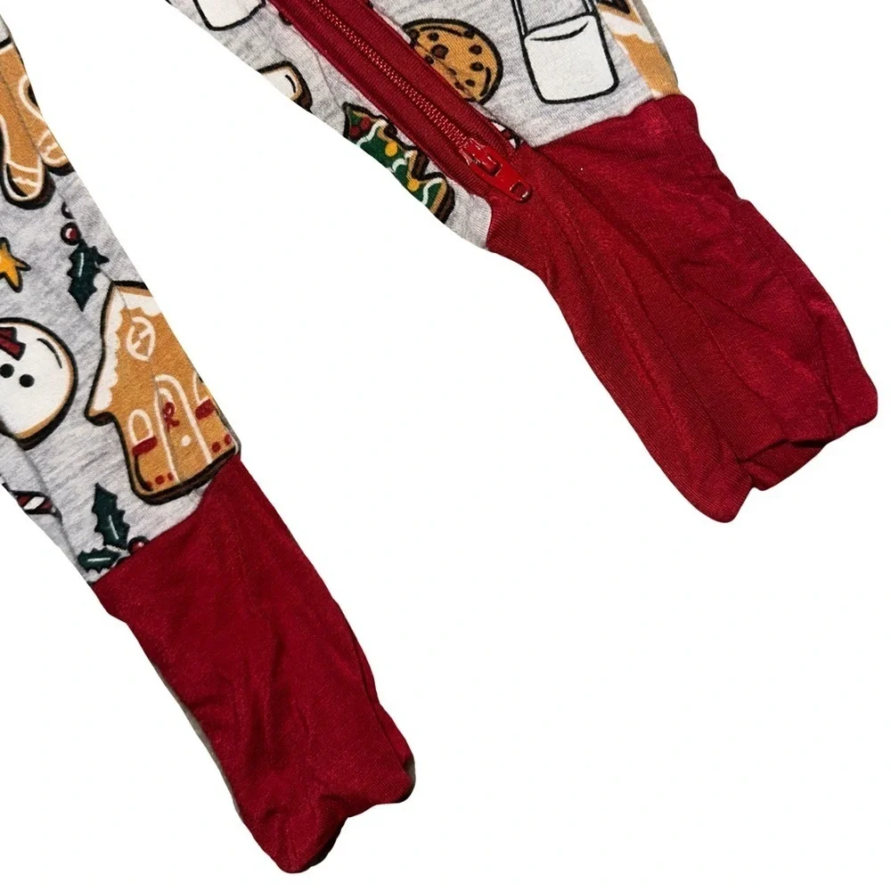 Little Sleepies Holiday Treats Christmas Festive Bamboo Zippy Pajamas 3-6 M